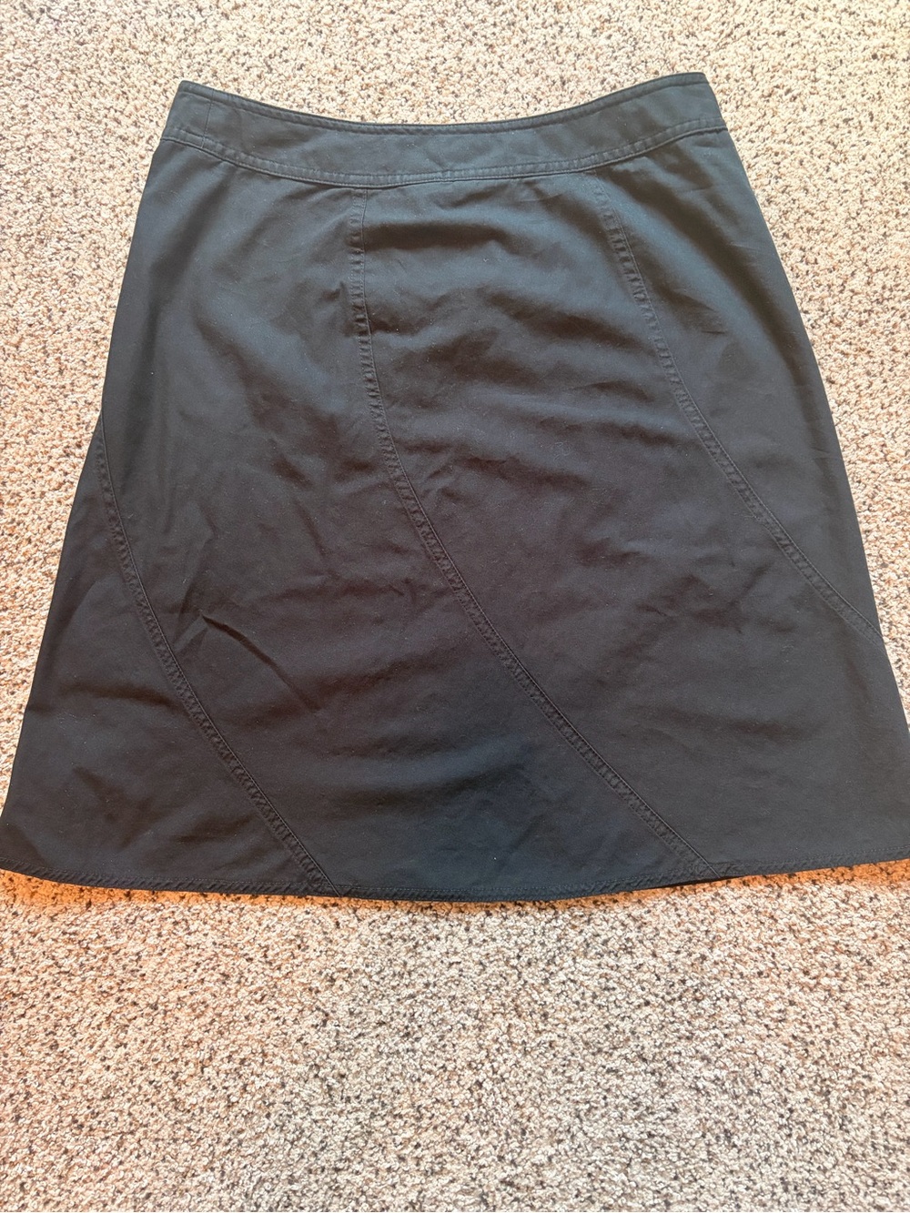 Axcess Black A-Line Skirt with Seamed Panels 100% Cotton Size 6 - Picture 3 of 5